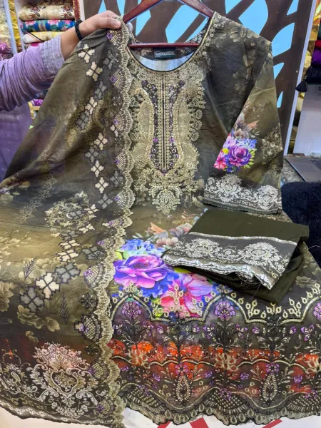 Swizz Lawn Printed Embroidered Stitched 3Pc